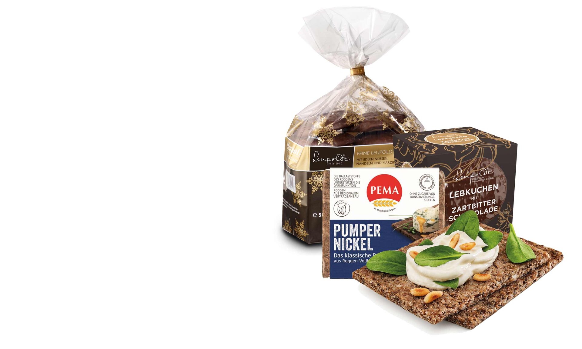 Verpackungen von Pumpernickel und Lebkuchen