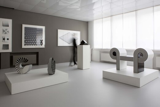 black and white sculptures