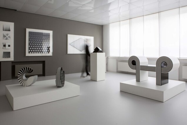 black and white sculptures